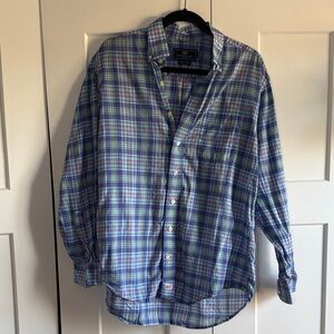 Men's Vineyard Vines Blue and Green Plaid - Murray Shirt